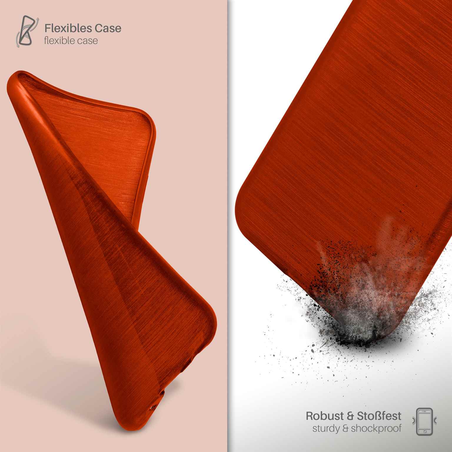 moex Brushed Case für Samsung Galaxy S3 Mini – Silikon Handyhülle, Backcover in Aluminium Optik – Weiteres Produktbild 3
