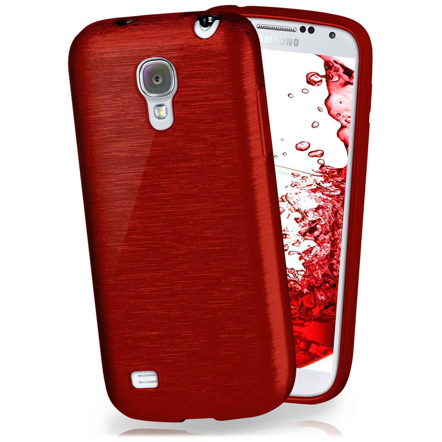moex Brushed Case für Samsung Galaxy S4 Mini – Silikon Handyhülle, Backcover in Aluminium Optik Hauptbild