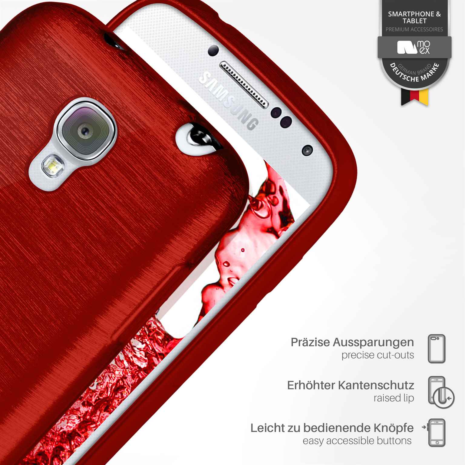 moex Brushed Case für Samsung Galaxy S4 Mini – Silikon Handyhülle, Backcover in Aluminium Optik – Weiteres Produktbild 2