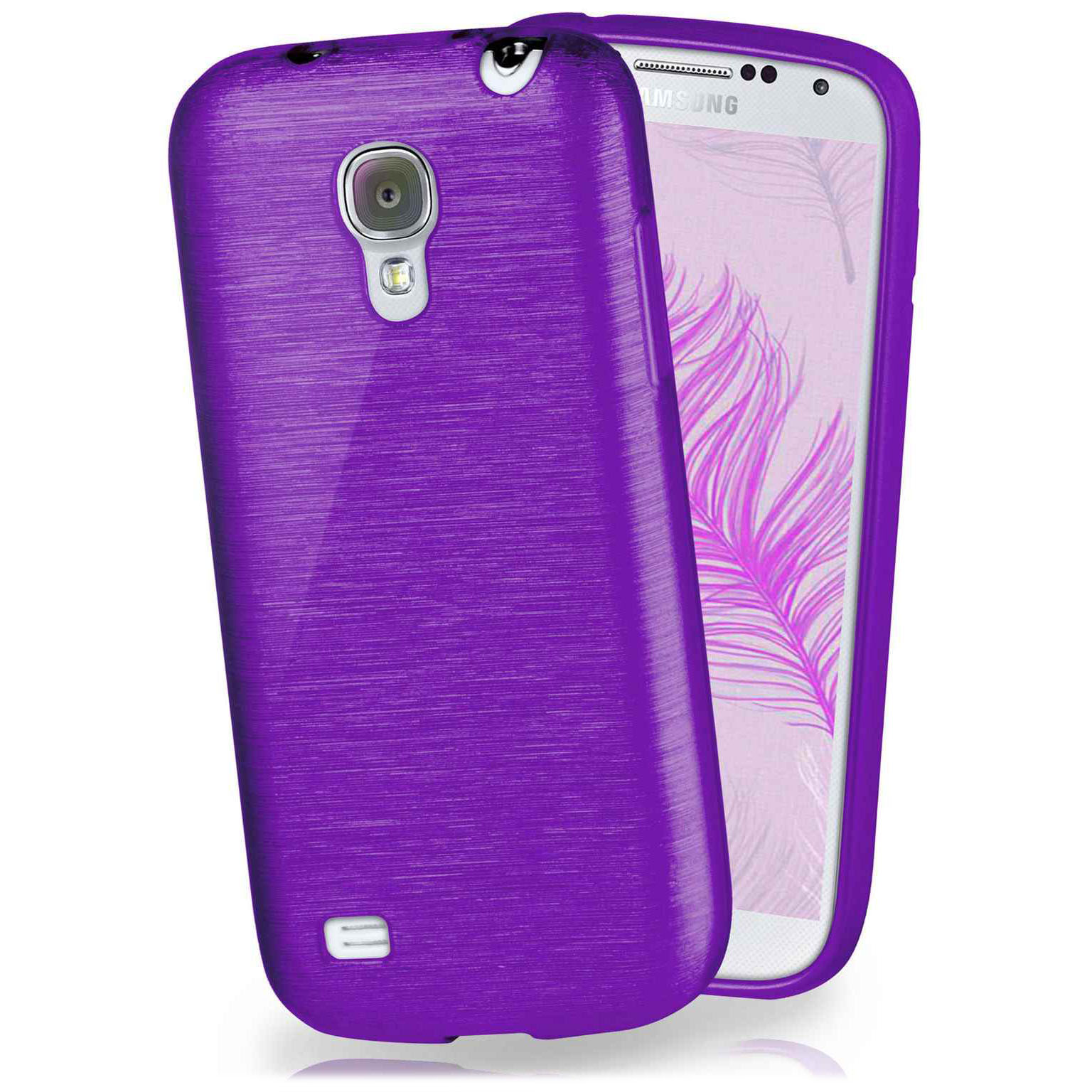 moex Brushed Case für Samsung Galaxy S4 Mini – Silikon Handyhülle, Backcover in Aluminium Optik Hauptbild
