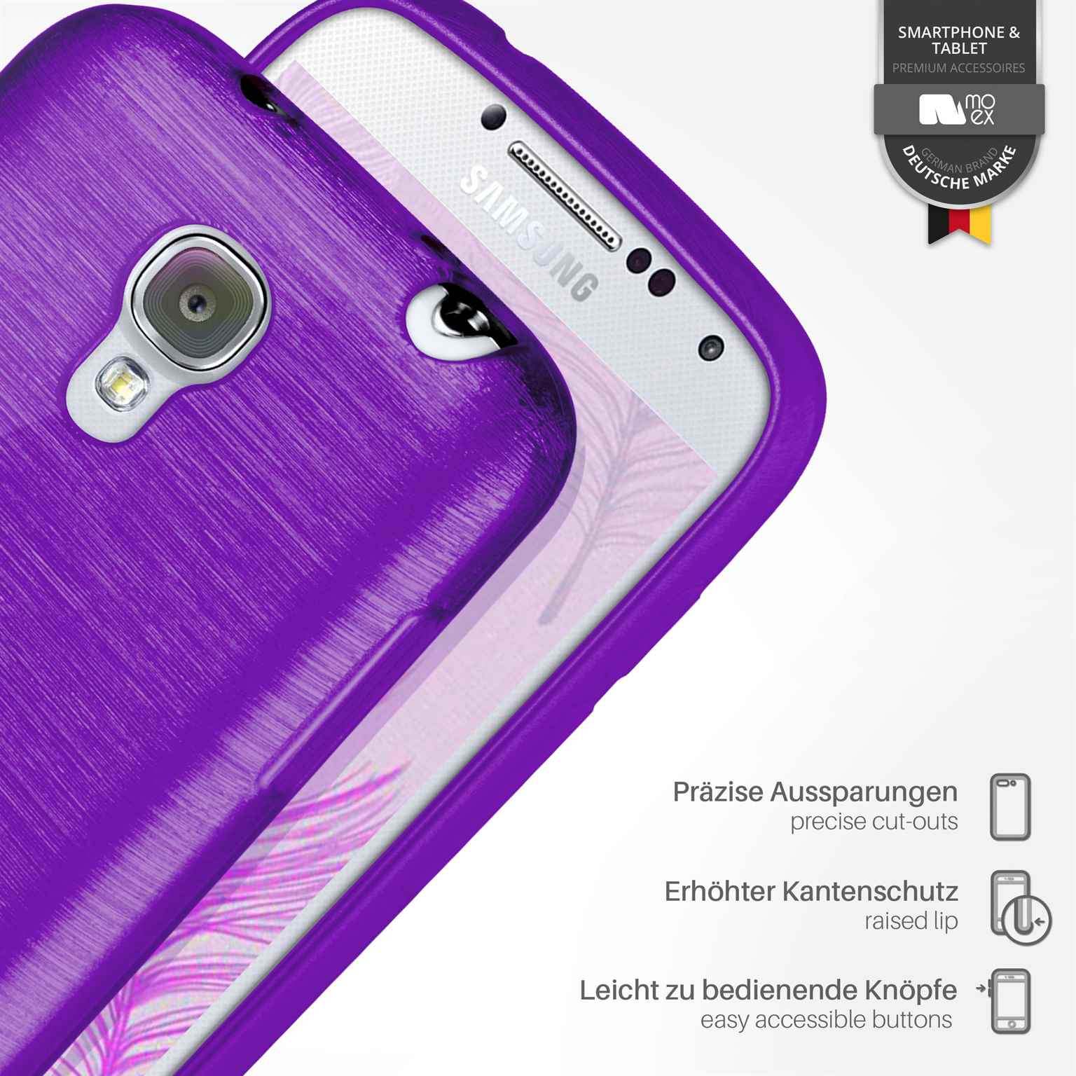 moex Brushed Case für Samsung Galaxy S4 Mini – Silikon Handyhülle, Backcover in Aluminium Optik – Weiteres Produktbild 2