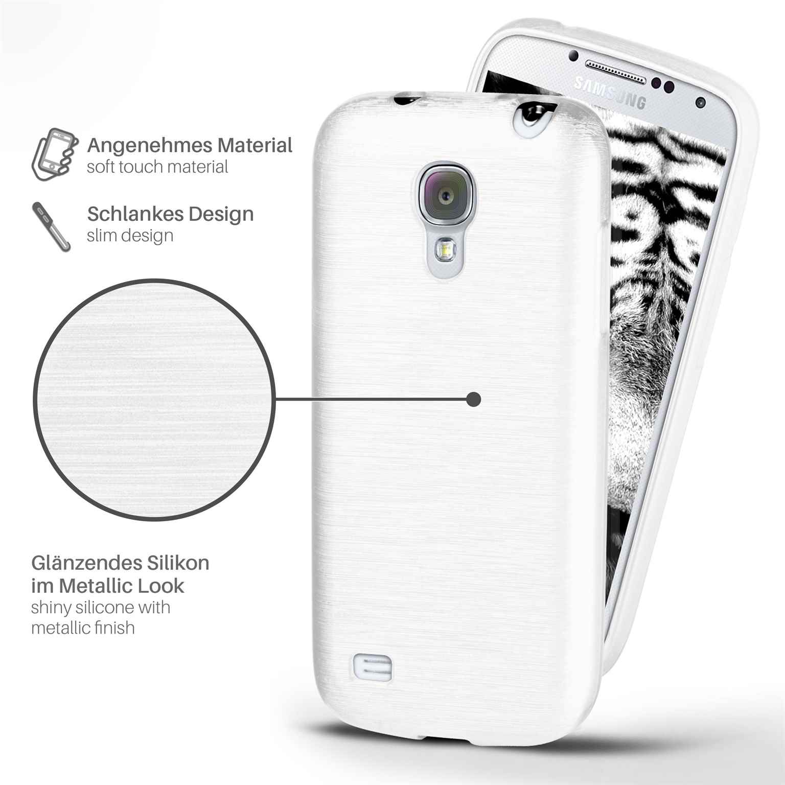 moex Brushed Case für Samsung Galaxy S4 Mini – Silikon Handyhülle, Backcover in Aluminium Optik – Weiteres Produktbild 2 moex Brushed Case für Samsung Galaxy S4 Mini – Silikon Handyhülle, Backcover in Aluminium Optik – Weiteres Produktbild 2
