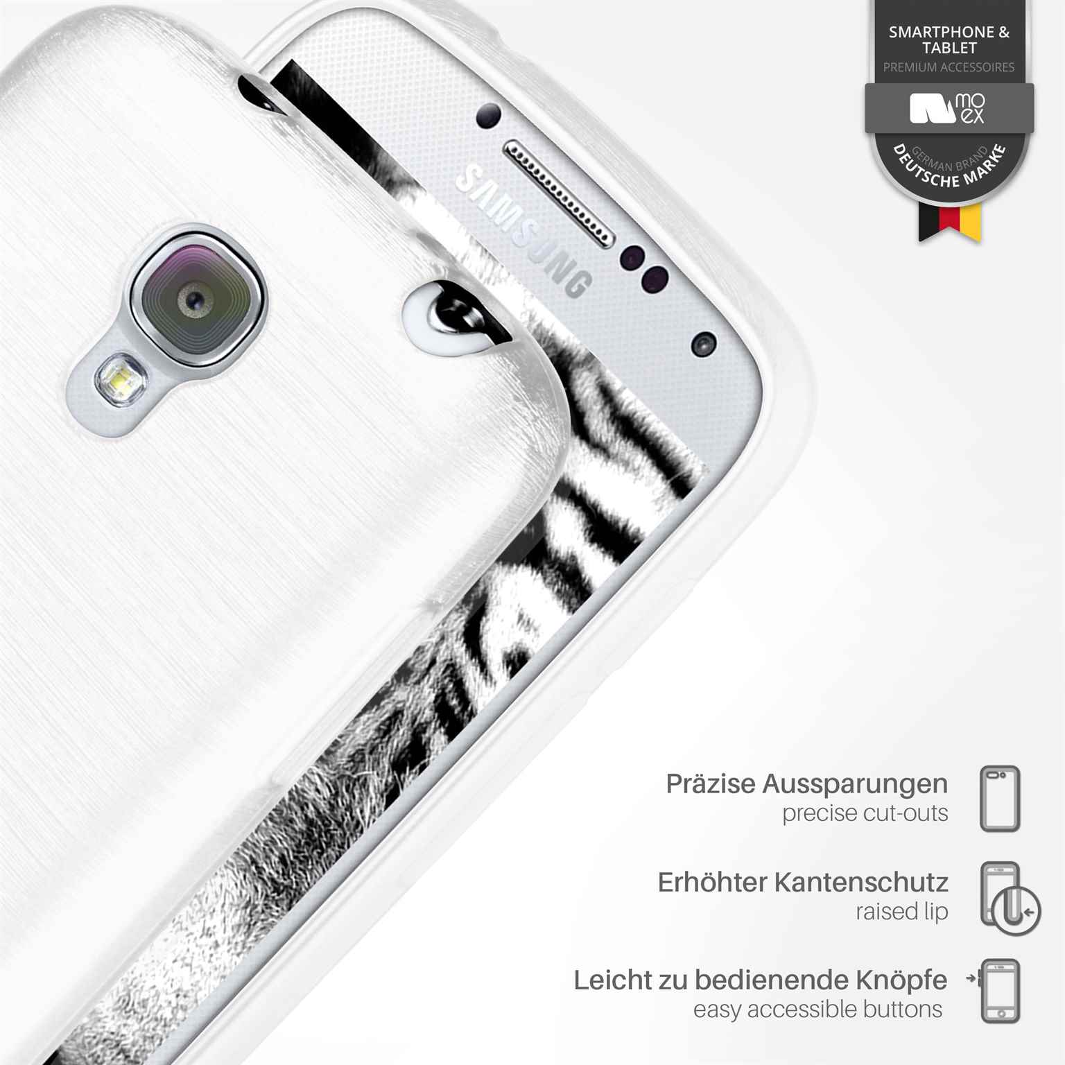 moex Brushed Case für Samsung Galaxy S4 Mini – Silikon Handyhülle, Backcover in Aluminium Optik – Weiteres Produktbild 2