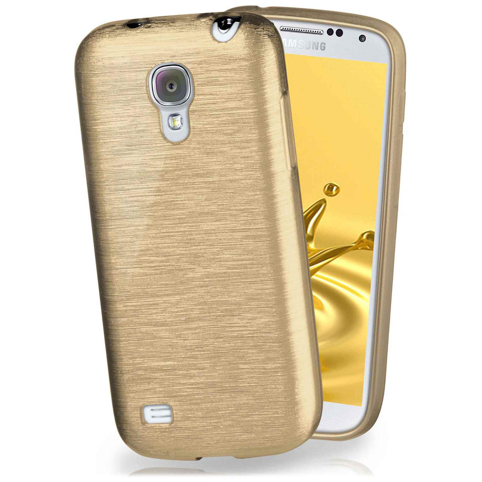 moex Brushed Case für Samsung Galaxy S4 – Silikon Handyhülle, Backcover in Aluminium Optik Hauptbild