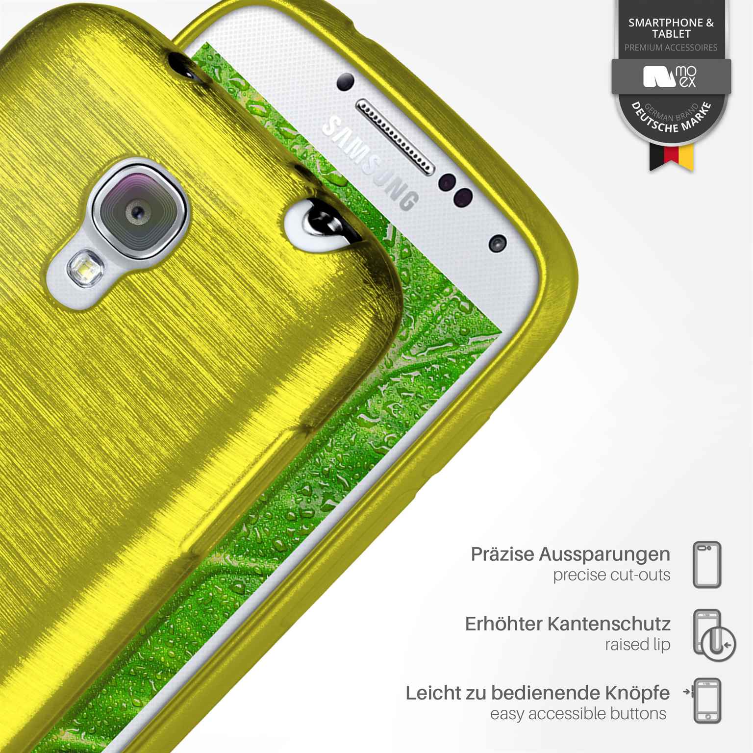 moex Brushed Case für Samsung Galaxy S4 – Silikon Handyhülle, Backcover in Aluminium Optik – Weiteres Produktbild 2