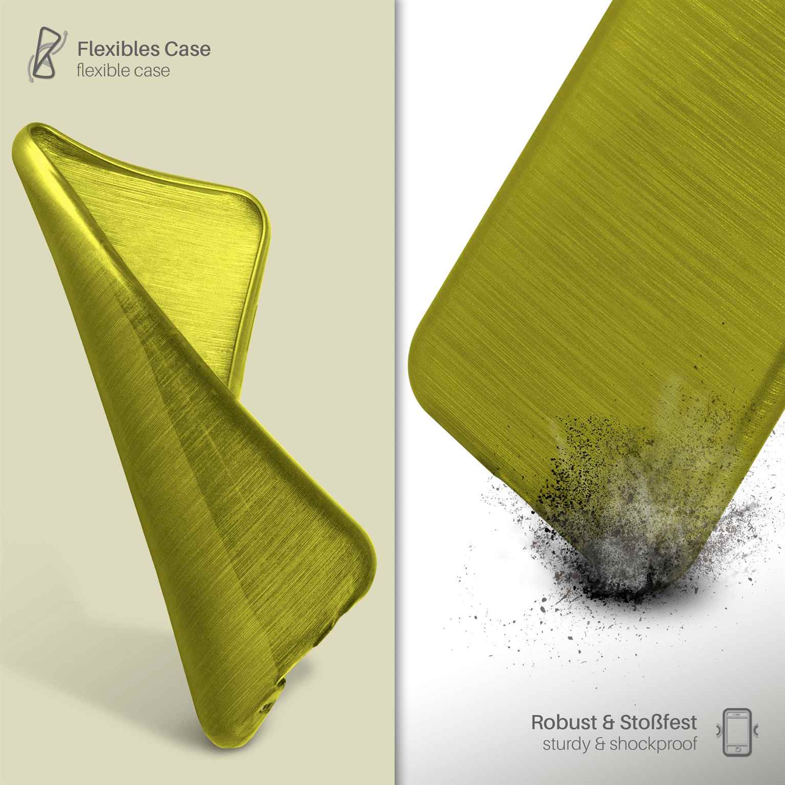 moex Brushed Case für Samsung Galaxy S4 – Silikon Handyhülle, Backcover in Aluminium Optik – Weiteres Produktbild 3