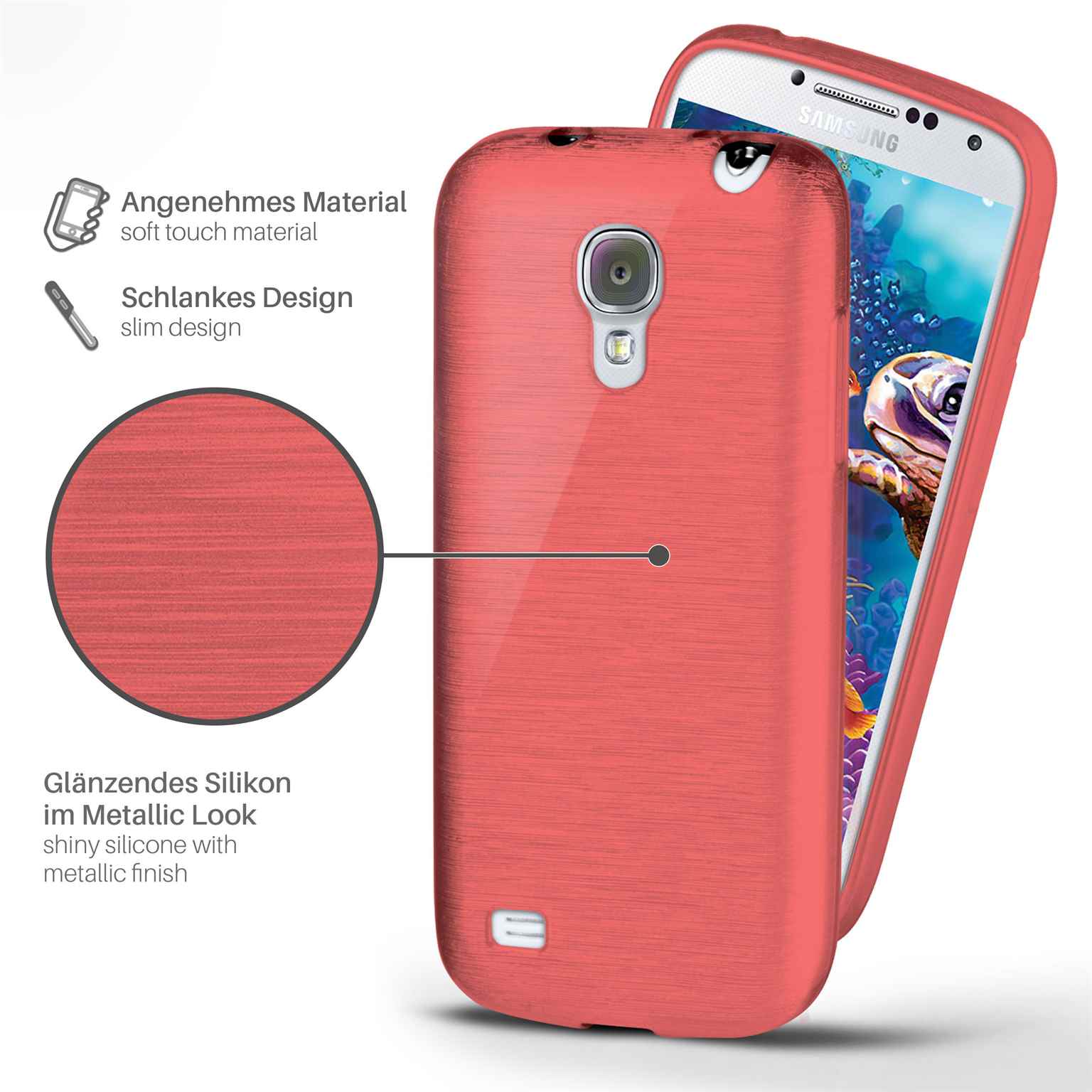 moex Brushed Case für Samsung Galaxy S4 – Silikon Handyhülle, Backcover in Aluminium Optik – Weiteres Produktbild 2 moex Brushed Case für Samsung Galaxy S4 – Silikon Handyhülle, Backcover in Aluminium Optik – Weiteres Produktbild 2