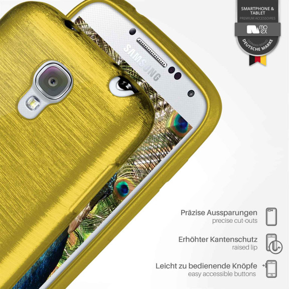 moex Brushed Case für Samsung Galaxy S4 – Silikon Handyhülle, Backcover in Aluminium Optik – Weiteres Produktbild 3