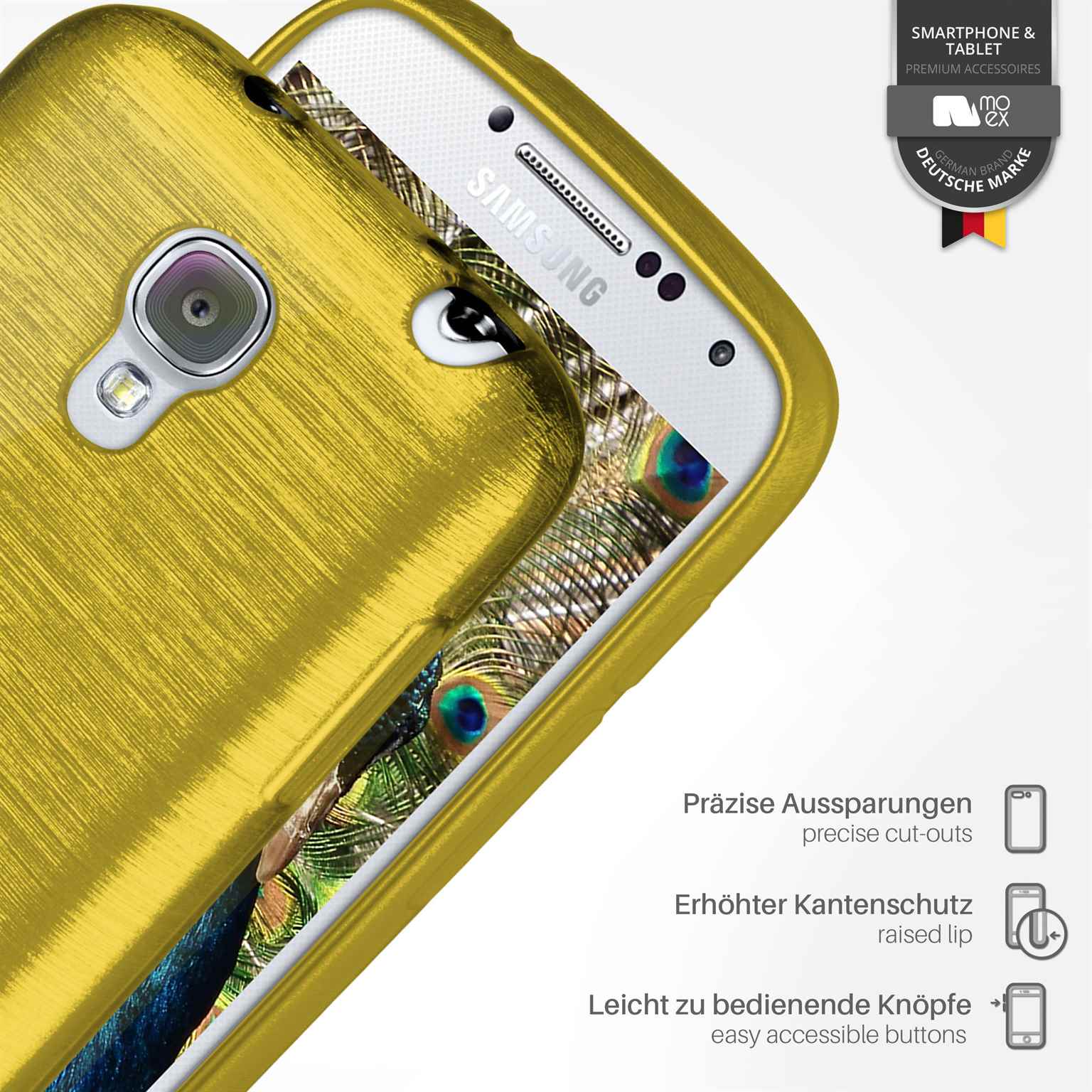 moex Brushed Case für Samsung Galaxy S4 – Silikon Handyhülle, Backcover in Aluminium Optik – Weiteres Produktbild 2