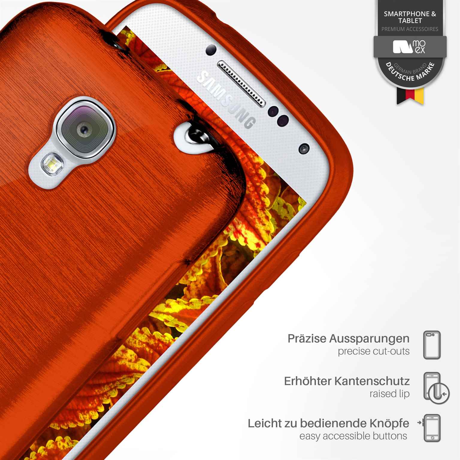 moex Brushed Case für Samsung Galaxy S4 – Silikon Handyhülle, Backcover in Aluminium Optik – Weiteres Produktbild 2