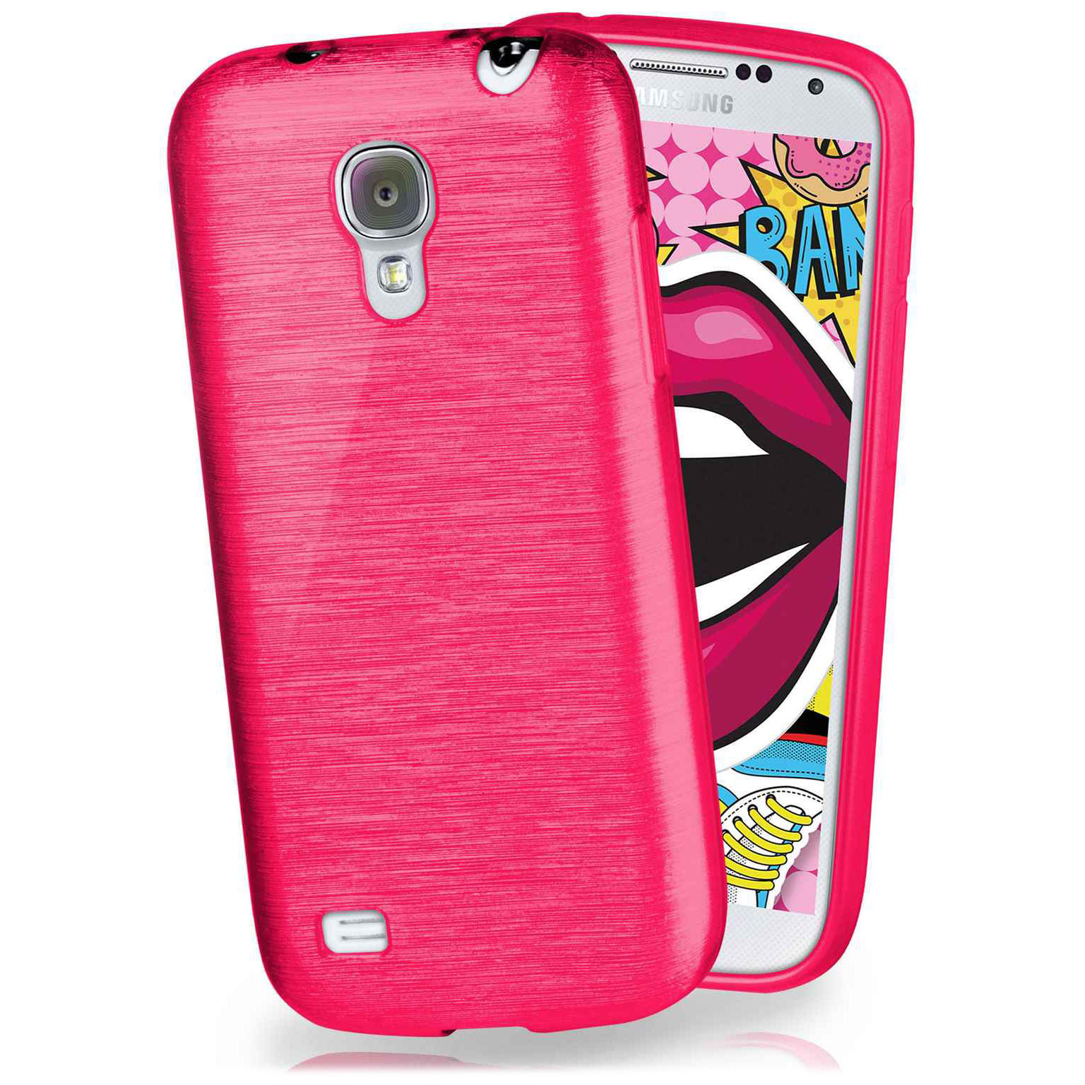 moex Brushed Case für Samsung Galaxy S4 – Silikon Handyhülle, Backcover in Aluminium Optik Hauptbild