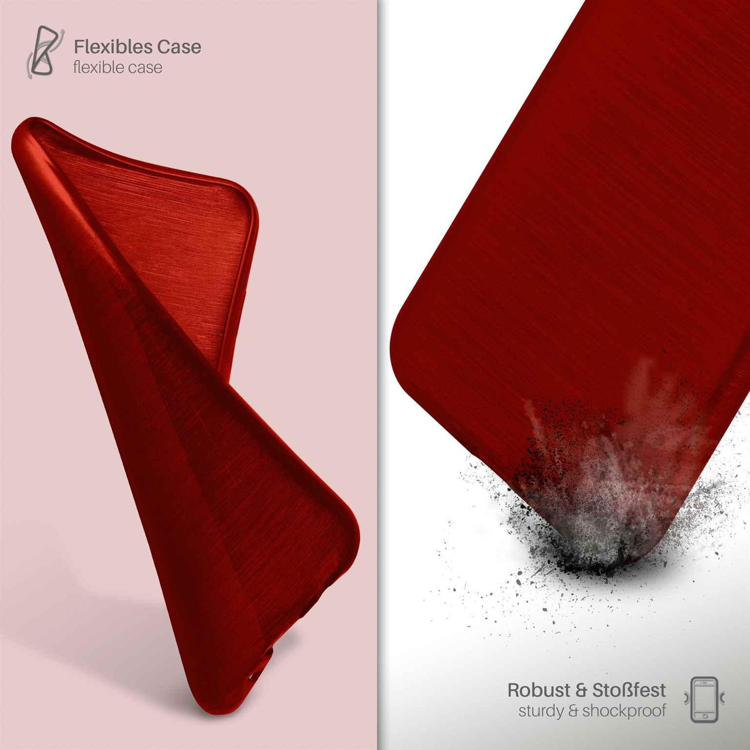 moex Brushed Case für Samsung Galaxy S5 Mini – Silikon Handyhülle, Backcover in Aluminium Optik – Weiteres Produktbild 3