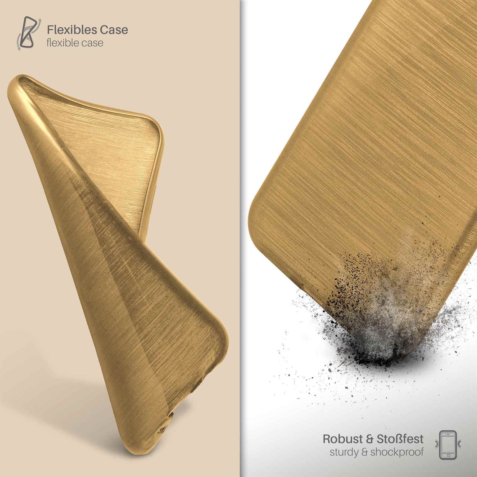 moex Brushed Case für Samsung Galaxy S5 Mini – Silikon Handyhülle, Backcover in Aluminium Optik – Weiteres Produktbild 3