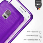 moex Brushed Case für Samsung Galaxy S5 Mini – Silikon Handyhülle, Backcover in Aluminium Optik – Weiteres Produktbild 3