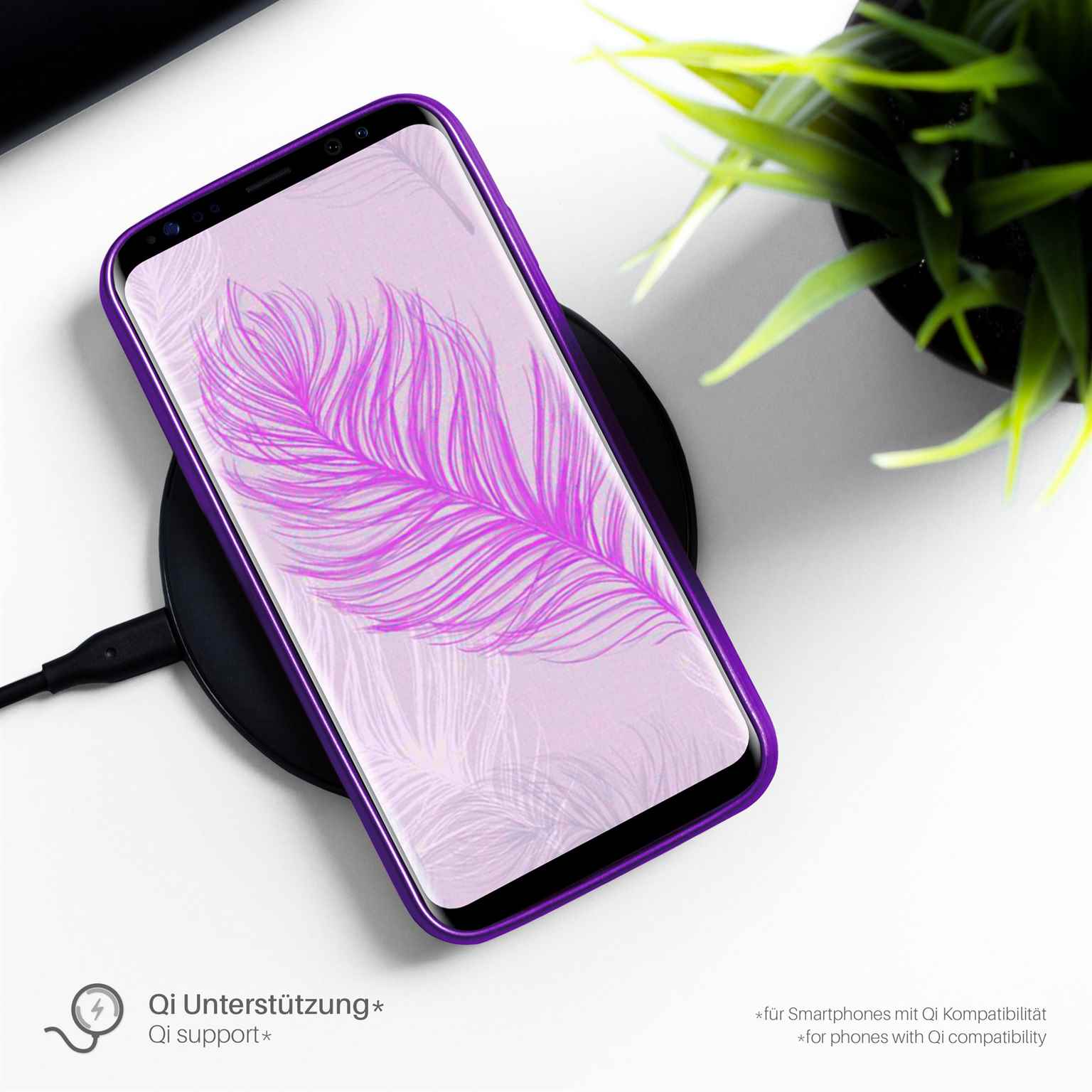 moex Brushed Case für Samsung Galaxy S5 Mini – Silikon Handyhülle, Backcover in Aluminium Optik – Weiteres Produktbild 4