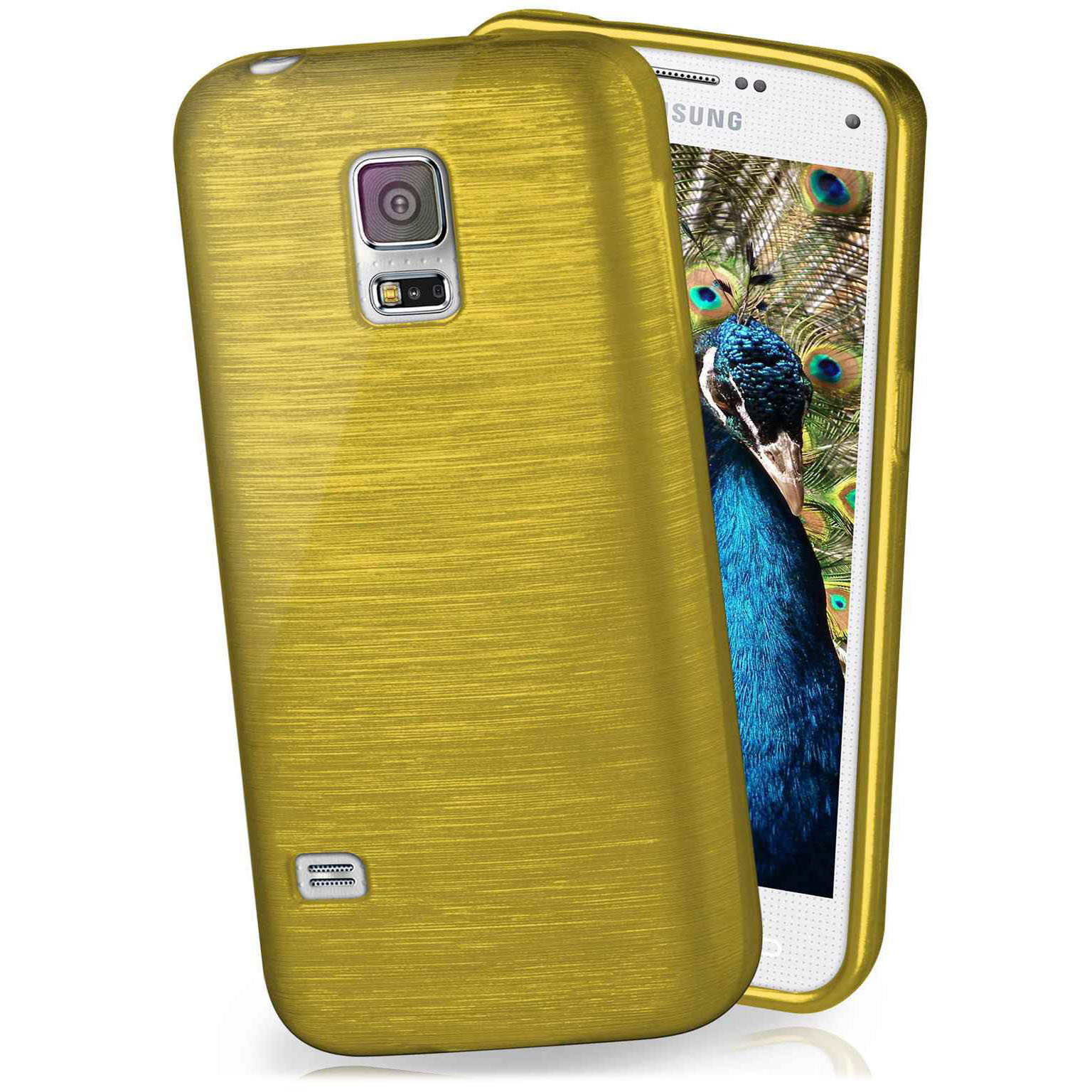 moex Brushed Case für Samsung Galaxy S5 Mini – Silikon Handyhülle, Backcover in Aluminium Optik Hauptbild