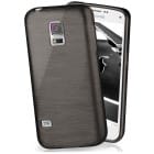moex Brushed Case für Samsung Galaxy S5 – Silikon Handyhülle, Backcover in Aluminium Optik – Weiteres Produktbild 1