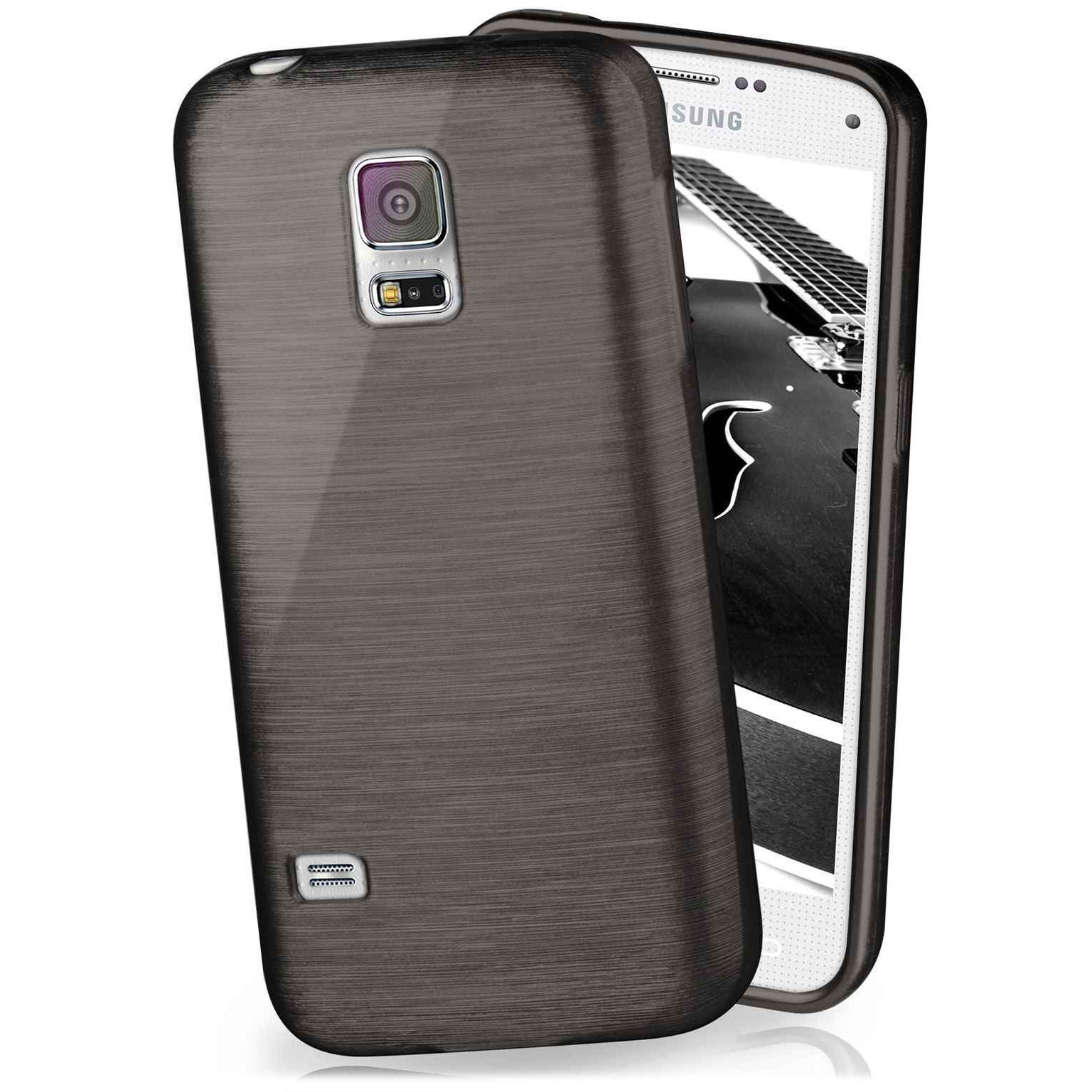 moex Brushed Case für Samsung Galaxy S5 – Silikon Handyhülle, Backcover in Aluminium Optik Hauptbild