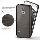 moex Brushed Case für Samsung Galaxy S5 – Silikon Handyhülle, Backcover in Aluminium Optik – Weiteres Produktbild 2