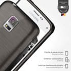 moex Brushed Case für Samsung Galaxy S5 – Silikon Handyhülle, Backcover in Aluminium Optik – Weiteres Produktbild 3
