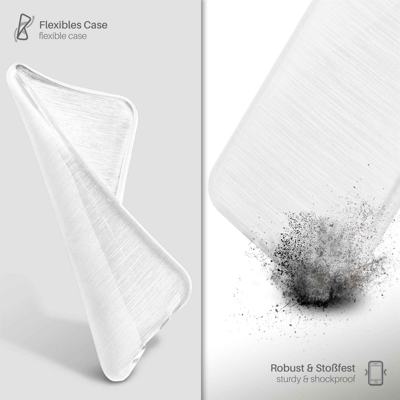 moex Brushed Case für Samsung Galaxy S5 – Silikon Handyhülle, Backcover in Aluminium Optik – Weiteres Produktbild 3