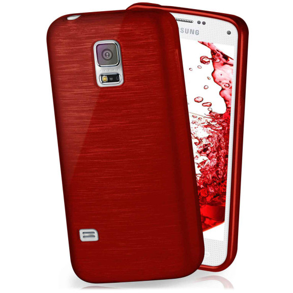 moex Brushed Case für Samsung Galaxy S5 Neo – Silikon Handyhülle, Backcover in Aluminium Optik – Weiteres Produktbild 1