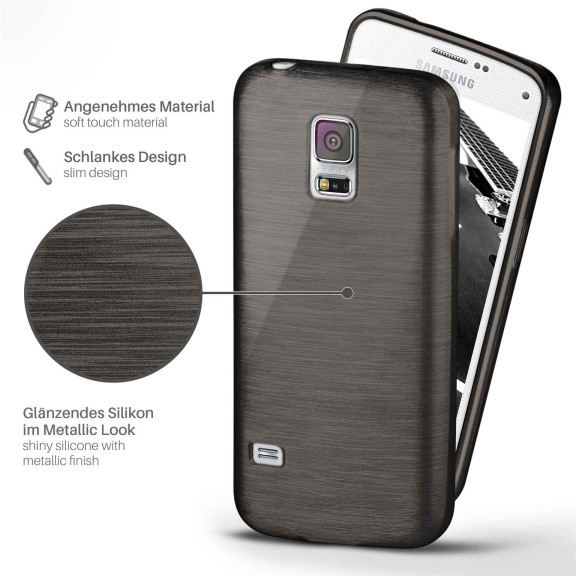 moex Brushed Case für Samsung Galaxy S5 Neo – Silikon Handyhülle, Backcover in Aluminium Optik – Weiteres Produktbild 2 moex Brushed Case für Samsung Galaxy S5 Neo – Silikon Handyhülle, Backcover in Aluminium Optik – Weiteres Produktbild 2