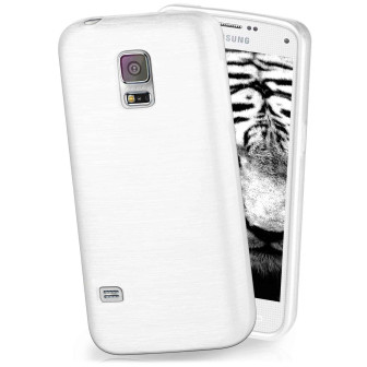 moex Brushed Case für Samsung Galaxy S5 Neo – Silikon Handyhülle, Backcover in Aluminium Optik – Pearl-White moex Brushed Case für Samsung Galaxy S5 Neo – Silikon Handyhülle, Backcover in Aluminium Optik – Pearl-White
