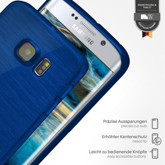 moex Brushed Case für Samsung Galaxy S6 Edge – Silikon Handyhülle, Backcover in Aluminium Optik – Weiteres Produktbild 3