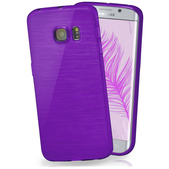 moex Brushed Case für Samsung Galaxy S6 Edge – Silikon Handyhülle, Backcover in Aluminium Optik – Weiteres Produktbild 1