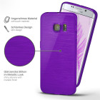 moex Brushed Case für Samsung Galaxy S6 Edge – Silikon Handyhülle, Backcover in Aluminium Optik – Weiteres Produktbild 2