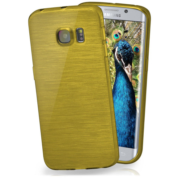 moex Brushed Case für Samsung Galaxy S6 Edge – Silikon Handyhülle, Backcover in Aluminium Optik – Weiteres Produktbild 1