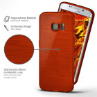 moex Brushed Case für Samsung Galaxy S6 Edge – Silikon Handyhülle, Backcover in Aluminium Optik – Weiteres Produktbild 2