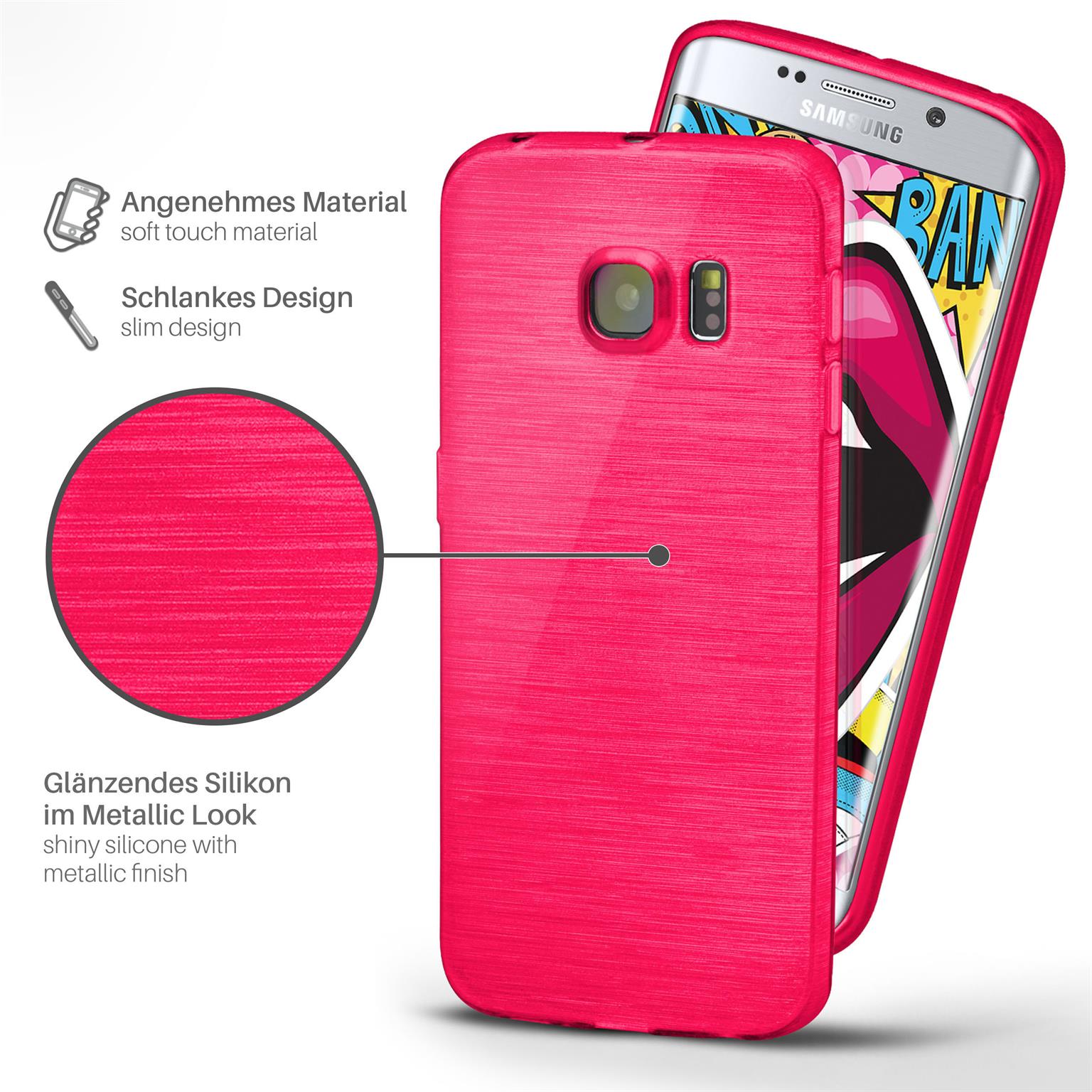 moex Brushed Case für Samsung Galaxy S6 Edge – Silikon Handyhülle, Backcover in Aluminium Optik – Weiteres Produktbild 2 moex Brushed Case für Samsung Galaxy S6 Edge – Silikon Handyhülle, Backcover in Aluminium Optik – Weiteres Produktbild 2