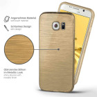 moex Brushed Case für Samsung Galaxy S6 – Silikon Handyhülle, Backcover in Aluminium Optik – Weiteres Produktbild 2