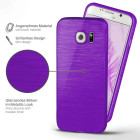 moex Brushed Case für Samsung Galaxy S6 – Silikon Handyhülle, Backcover in Aluminium Optik – Weiteres Produktbild 2