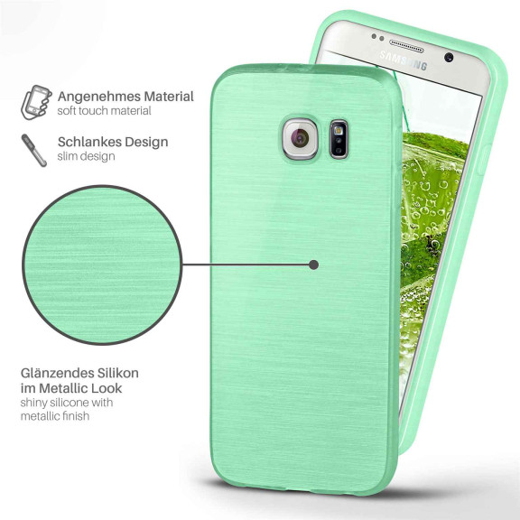 moex Brushed Case für Samsung Galaxy S6 – Silikon Handyhülle, Backcover in Aluminium Optik – Weiteres Produktbild 2 moex Brushed Case für Samsung Galaxy S6 – Silikon Handyhülle, Backcover in Aluminium Optik – Weiteres Produktbild 2