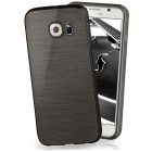 moex Brushed Case für Samsung Galaxy S6 – Silikon Handyhülle, Backcover in Aluminium Optik – Weiteres Produktbild 1