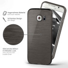moex Brushed Case für Samsung Galaxy S6 – Silikon Handyhülle, Backcover in Aluminium Optik – Weiteres Produktbild 2