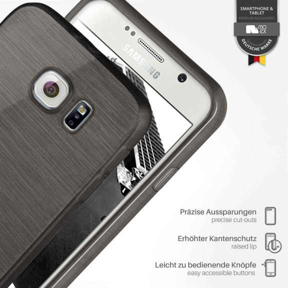 moex Brushed Case für Samsung Galaxy S6 – Silikon Handyhülle, Backcover in Aluminium Optik – Weiteres Produktbild 3 moex Brushed Case für Samsung Galaxy S6 – Silikon Handyhülle, Backcover in Aluminium Optik – Weiteres Produktbild 3