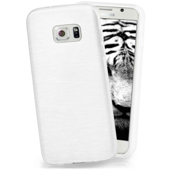 moex Brushed Case für Samsung Galaxy S6 – Silikon Handyhülle, Backcover in Aluminium Optik – Pearl-White moex Brushed Case für Samsung Galaxy S6 – Silikon Handyhülle, Backcover in Aluminium Optik – Pearl-White