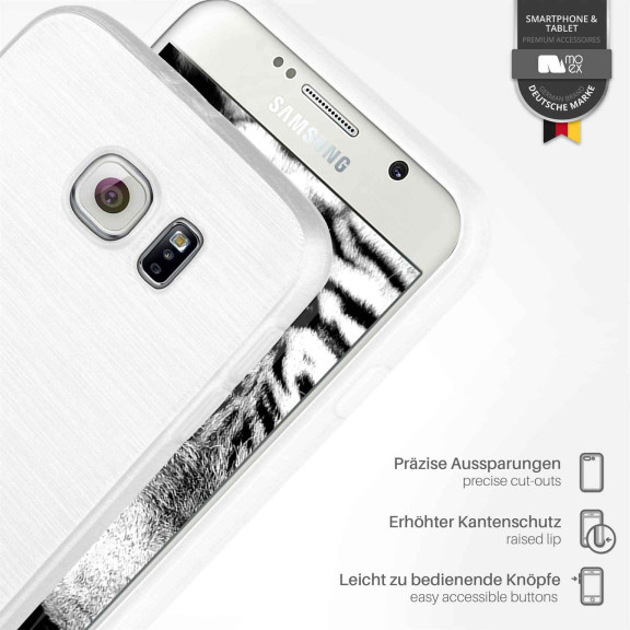 moex Brushed Case für Samsung Galaxy S6 – Silikon Handyhülle, Backcover in Aluminium Optik – Weiteres Produktbild 3 moex Brushed Case für Samsung Galaxy S6 – Silikon Handyhülle, Backcover in Aluminium Optik – Weiteres Produktbild 3