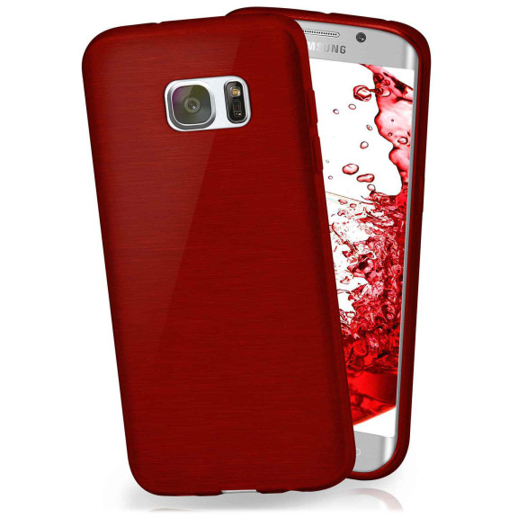 moex Brushed Case für Samsung Galaxy S7 Edge – Silikon Handyhülle, Backcover in Aluminium Optik – Weiteres Produktbild 1