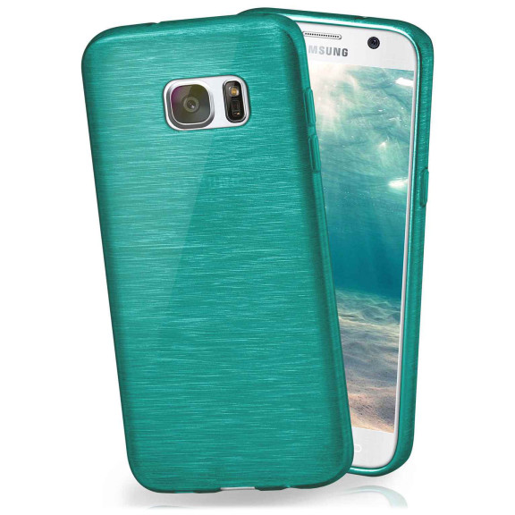 moex Brushed Case für Samsung Galaxy S7 – Silikon Handyhülle, Backcover in Aluminium Optik – Weiteres Produktbild 1