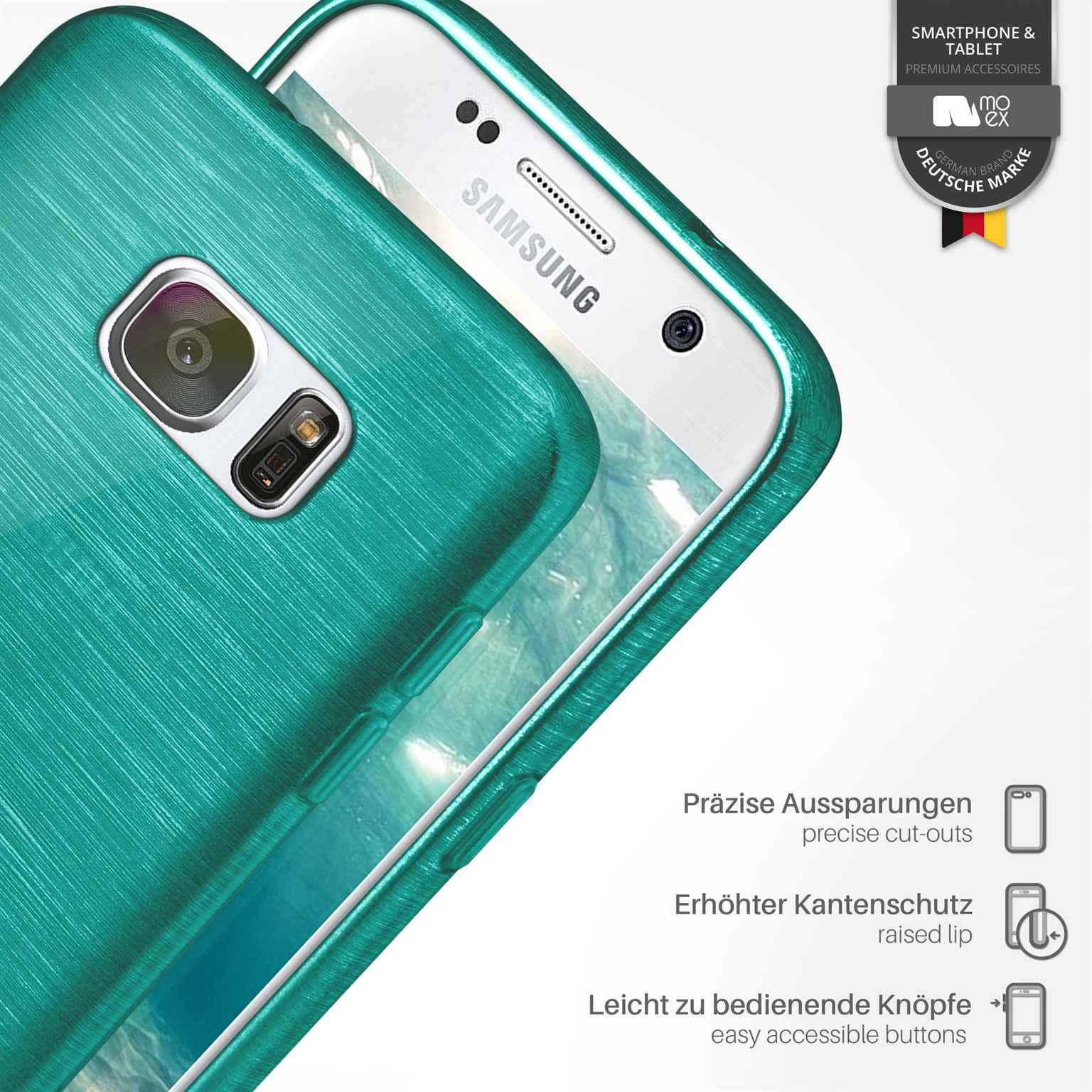 moex Brushed Case für Samsung Galaxy S7 – Silikon Handyhülle, Backcover in Aluminium Optik – Weiteres Produktbild 3 moex Brushed Case für Samsung Galaxy S7 – Silikon Handyhülle, Backcover in Aluminium Optik – Weiteres Produktbild 3