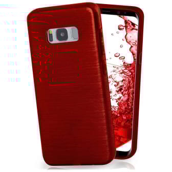 moex Brushed Case für Samsung Galaxy S8 Plus – Silikon Handyhülle, Backcover in Aluminium Optik – Crimson-Red moex Brushed Case für Samsung Galaxy S8 Plus – Silikon Handyhülle, Backcover in Aluminium Optik – Crimson-Red