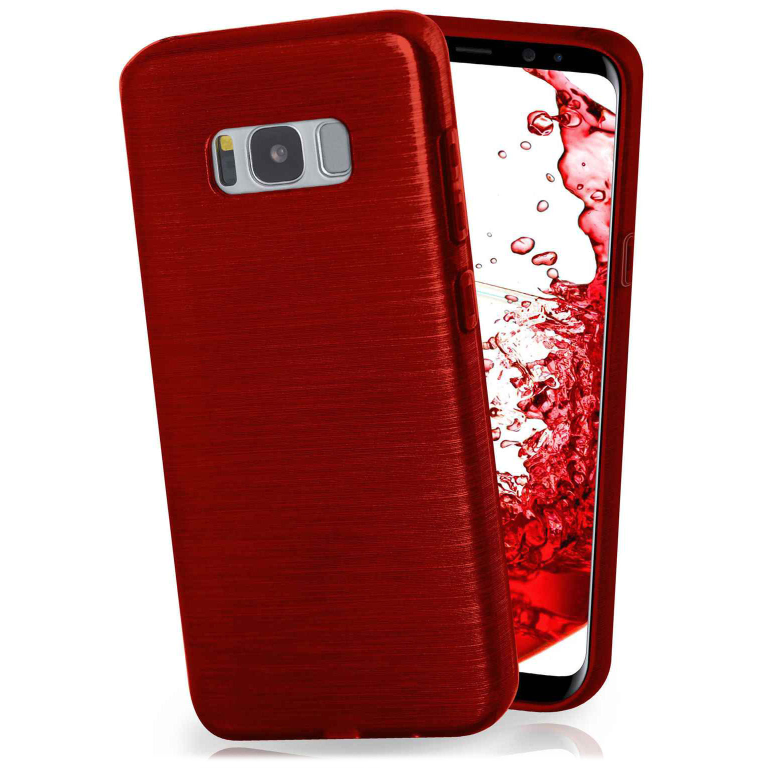 moex Brushed Case für Samsung Galaxy S8 Plus – Silikon Handyhülle, Backcover in Aluminium Optik – undefined