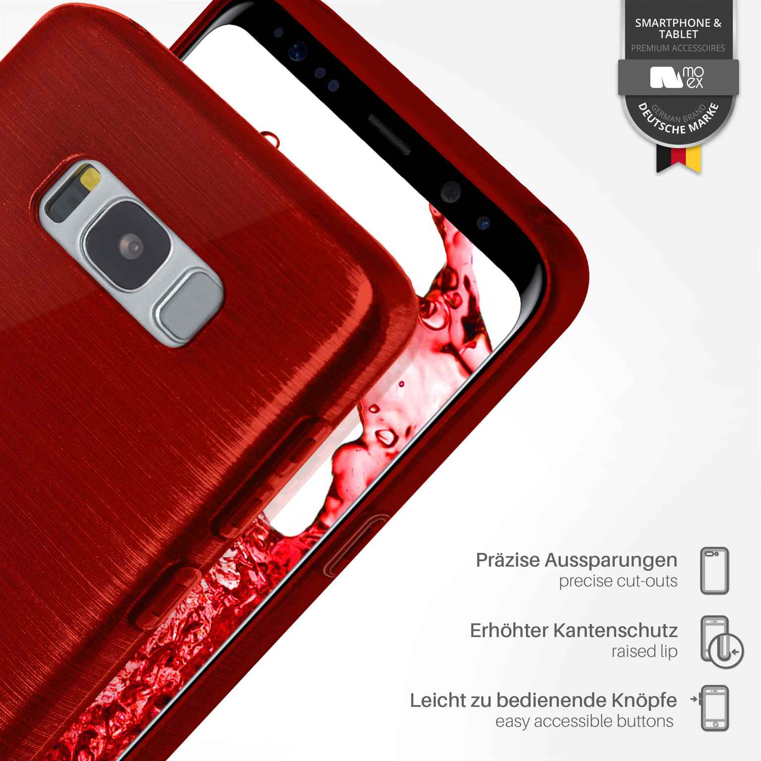 moex Brushed Case für Samsung Galaxy S8 Plus – Silikon Handyhülle, Backcover in Aluminium Optik – Weiteres Produktbild 2