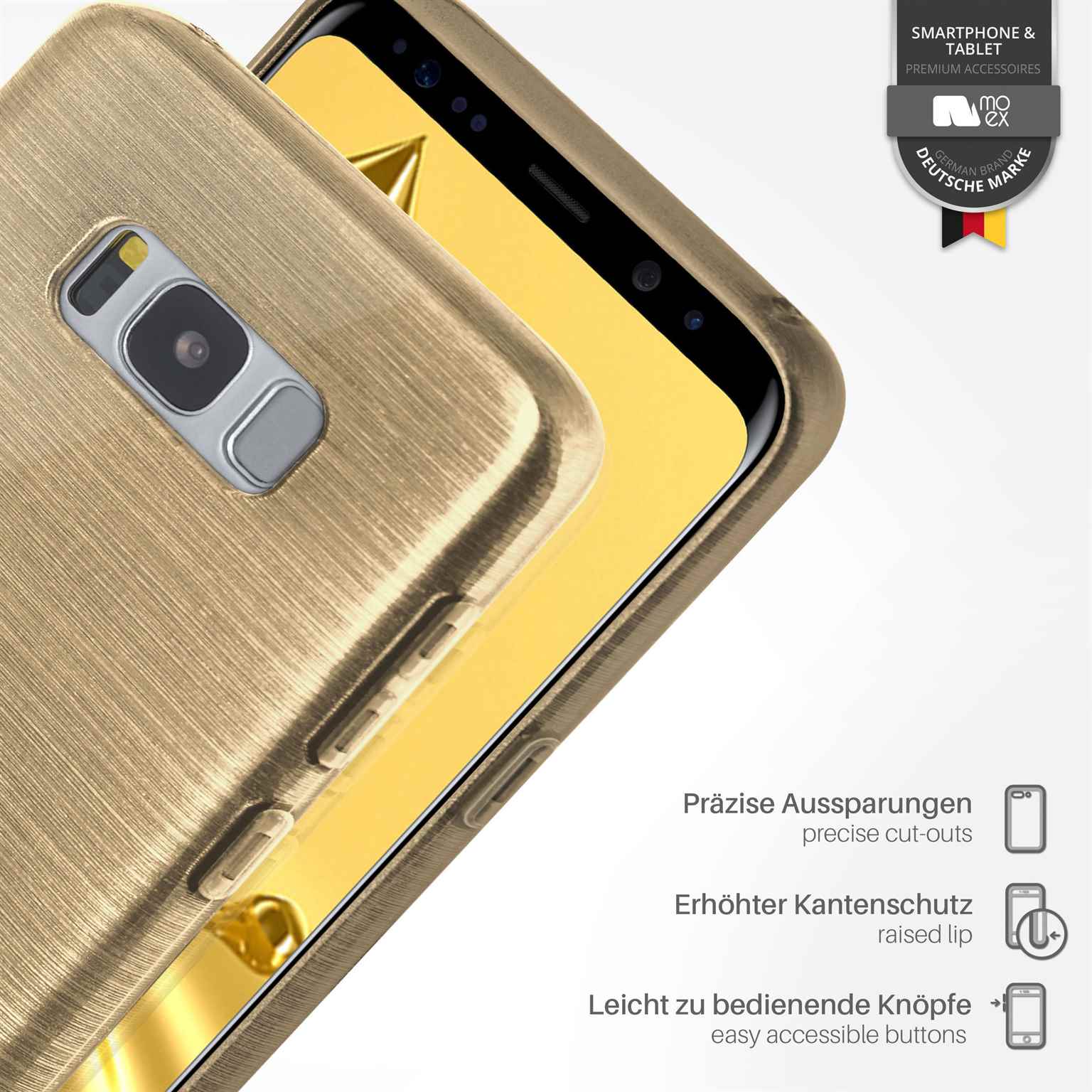 moex Brushed Case für Samsung Galaxy S8 Plus – Silikon Handyhülle, Backcover in Aluminium Optik – Weiteres Produktbild 2
