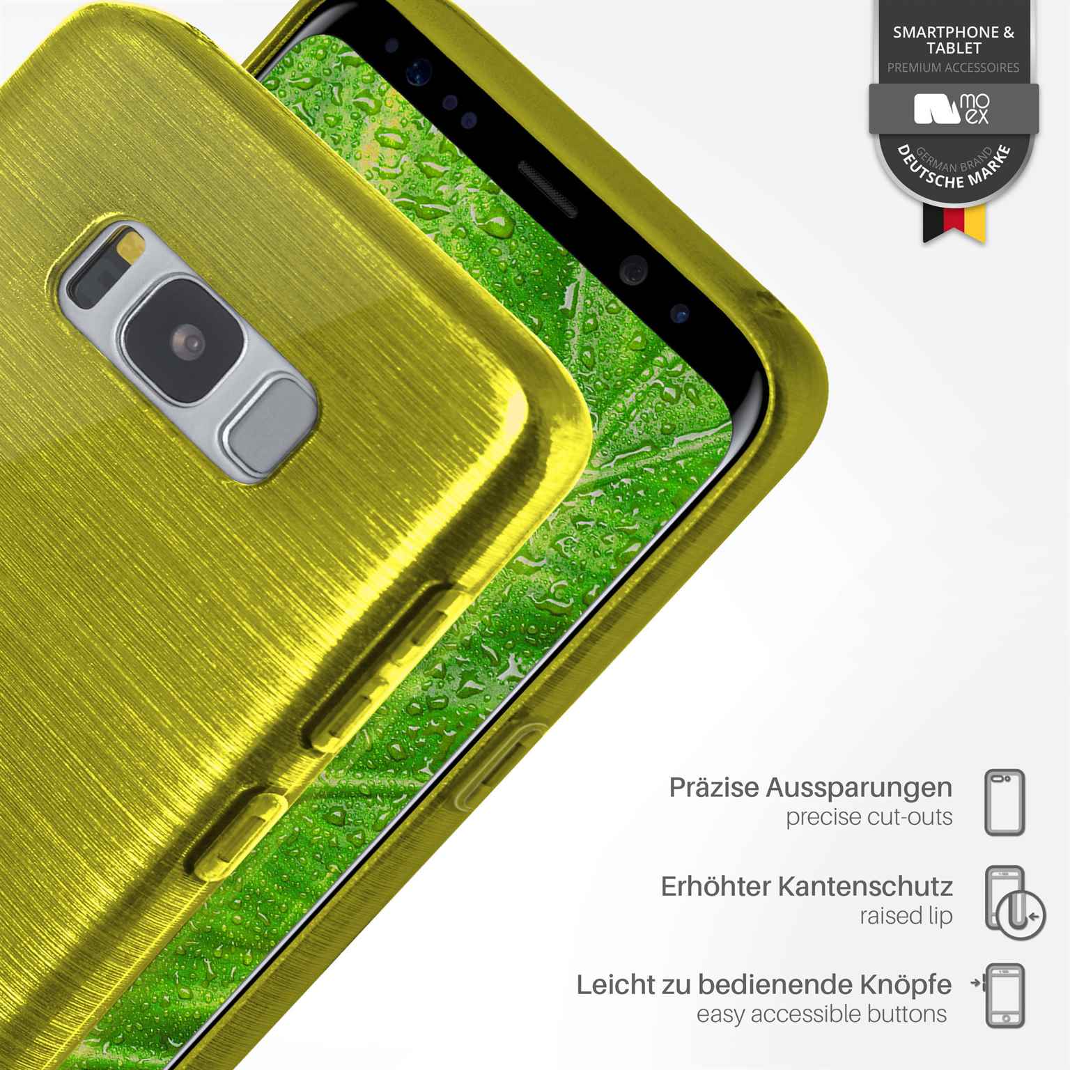 moex Brushed Case für Samsung Galaxy S8 Plus – Silikon Handyhülle, Backcover in Aluminium Optik – Weiteres Produktbild 2